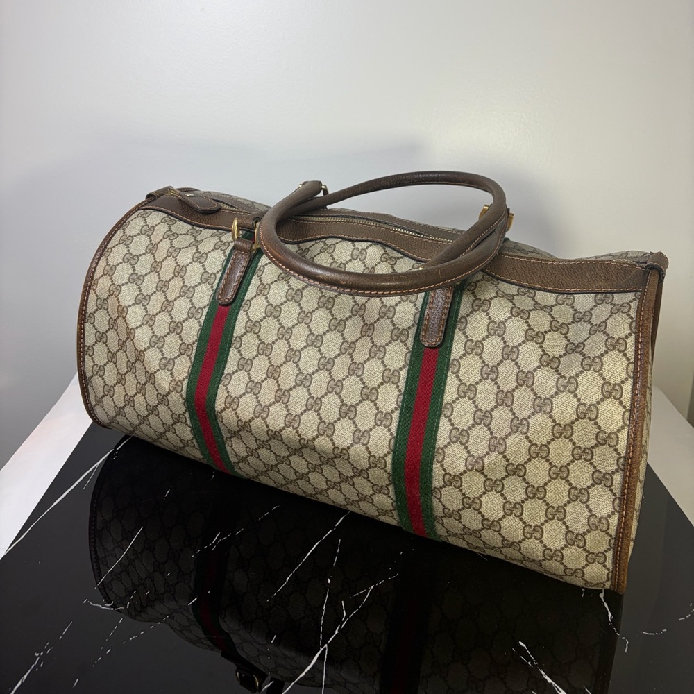 Vintage Gucci Boston Duffle/Doctor Bag Brown UNISEX - Picture 2 of 11
